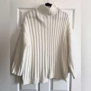 Express Women’s off white Ribbed wool blend Sweater